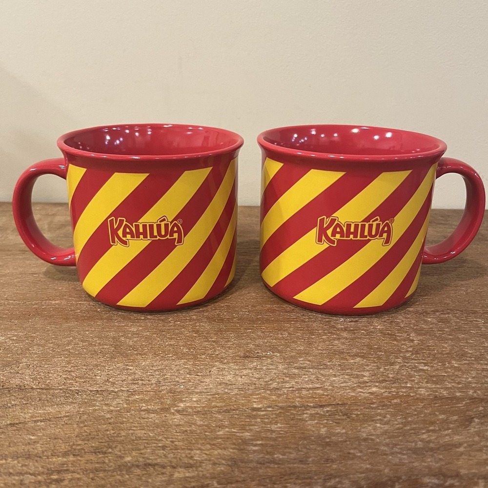 Kahlua‎ Coffee Liqueur Mugs Cups Set of 2 Red Yellow Holiday Christmas 2025